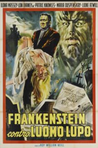 Poster for the movie "Frankenstein contro l'uomo lupo"